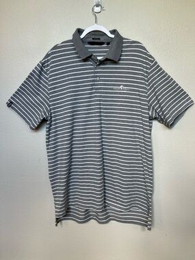 Ralph Lauren Polo Golf Men's Gray Striped Indian Well’s Golf Course Polo Shirt